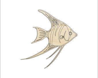 Fish Angelfish - Laser Cut Out Unfinished Wood Craft Shape FSH44 Fish Angelfish - Laser Cut Out Unfinished Wood Craft Shape FSH44