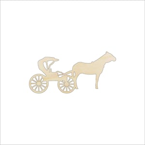 Horse & Buggy - Laser Cut Out Unfinished Wood Craft Shape WGN9 Horse & Buggy - Laser Cut Out Unfinished Wood Craft Shape WGN9