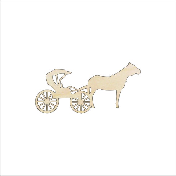 Horse & Buggy - Laser Cut Out Unfinished Wood Craft Shape WGN9 Horse & Buggy - Laser Cut Out Unfinished Wood Craft Shape WGN9