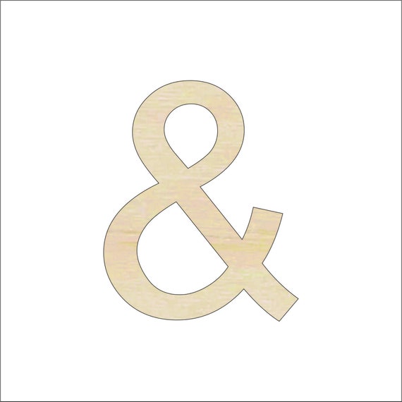 Sign & And - Laser Cut Out Unfinished Wood Craft Shape WRD74 Sign & And - Laser Cut Out Unfinished Wood Craft Shape WRD74