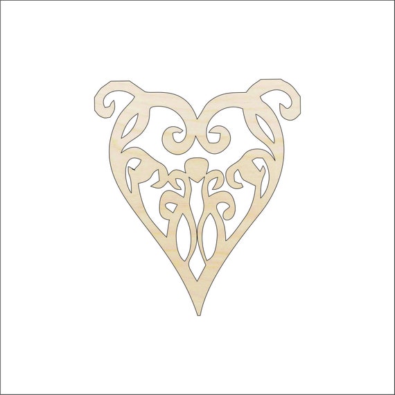 Heart - Laser Cut Out Unfinished Wood Craft Shape HRT1 Heart - Laser Cut Out Unfinished Wood Craft Shape HRT1