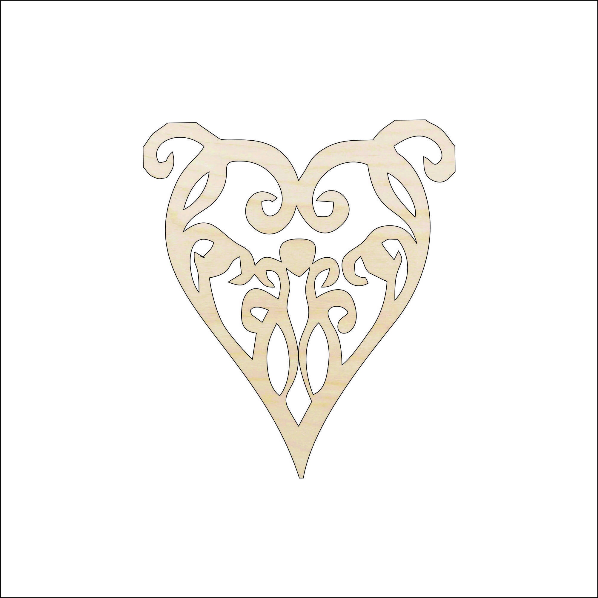 Heart - Laser Cut Out Unfinished Wood Craft Shape HRT1 Heart - Laser Cut Out Unfinished Wood Craft Shape HRT1
