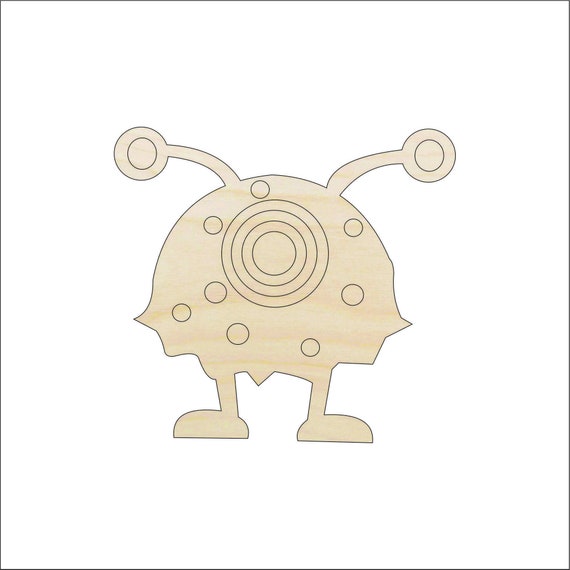 Alien - Laser Cut Out Unfinished Wood Craft Shape SPC6 Alien - Laser Cut Out Unfinished Wood Craft Shape SPC6