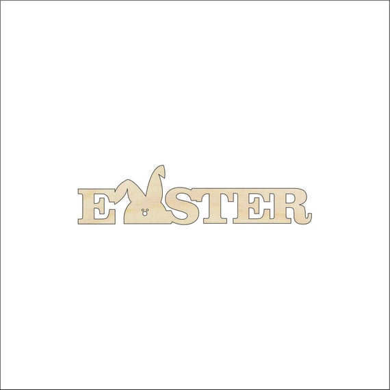 Word Bunny - Laser Cut Out Unfinished Wood Craft Shape ESR8 Word Bunny - Laser Cut Out Unfinished Wood Craft Shape ESR8