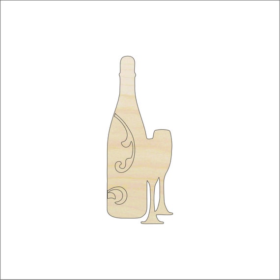 Drink Wine - Laser Cut Out Unfinished Wood Craft Shape FOD40 Drink Wine - Laser Cut Out Unfinished Wood Craft Shape FOD40