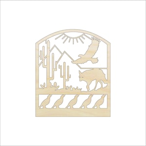 Scene Desert - Laser Cut Out Unfinished Wood Craft Shape ANML102 Scene Desert - Laser Cut Out Unfinished Wood Craft Shape ANML102