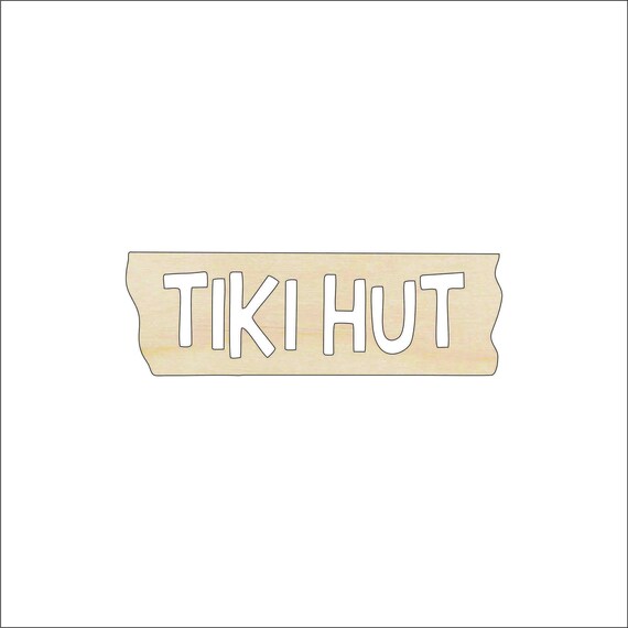 Sign Tiki Hut - Laser Cut Out Unfinished Wood Craft Shape SGN4 Sign Tiki Hut - Laser Cut Out Unfinished Wood Craft Shape SGN4