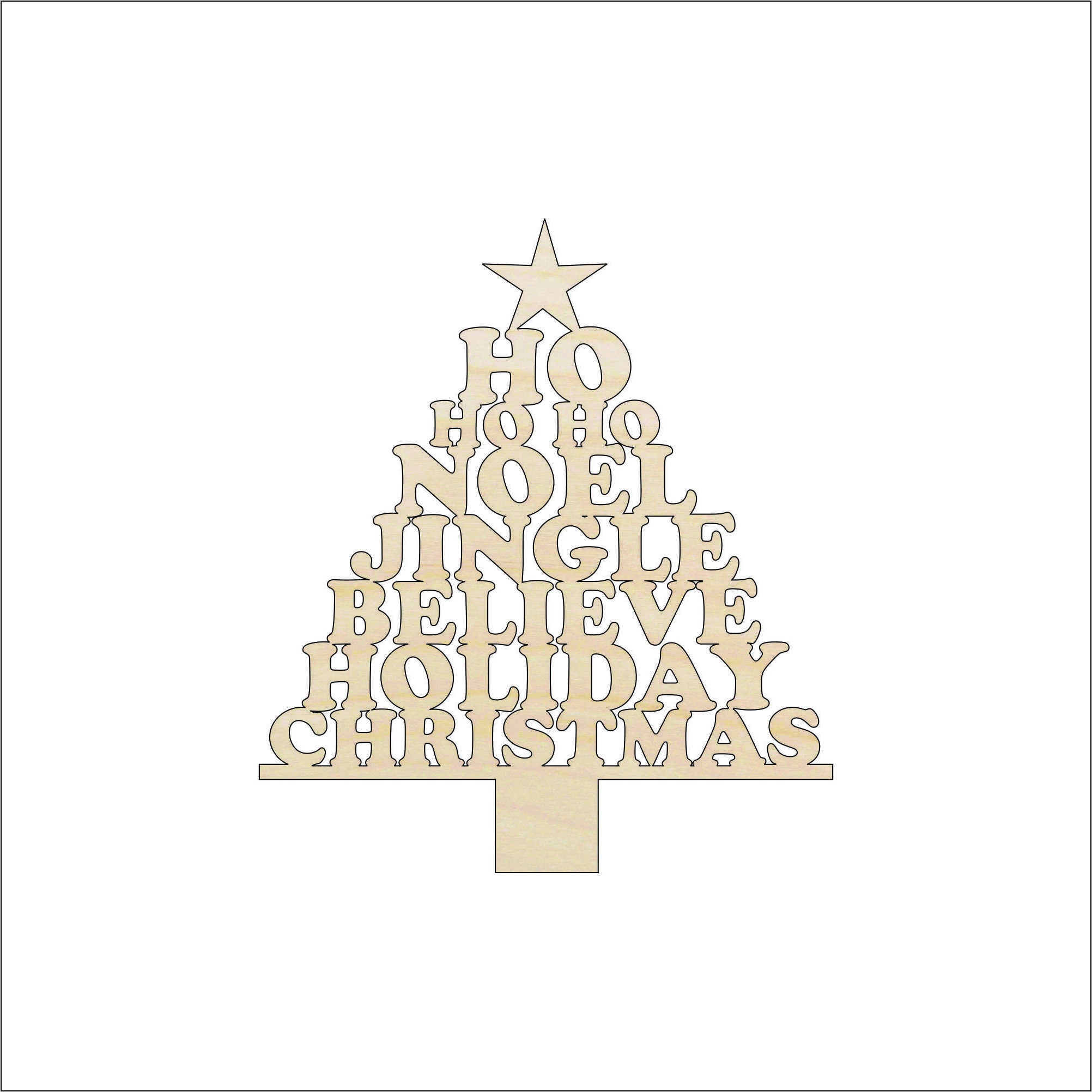 Tree - Laser Cut Out Unfinished Wood Craft Shape XMS162 Tree - Laser Cut Out Unfinished Wood Craft Shape XMS162