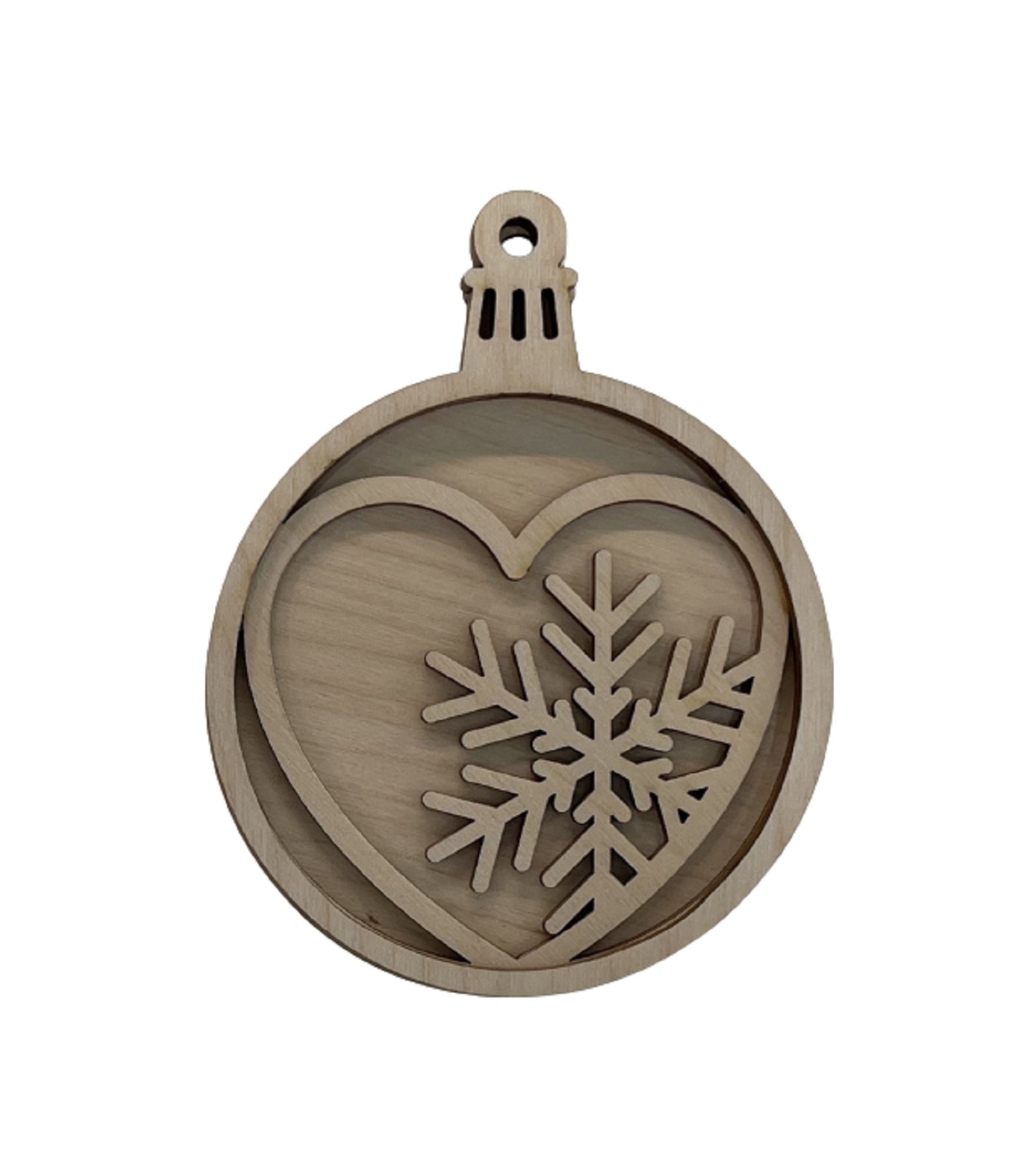 3D Ornament Heart 3 Pieces Laser Cut Out Unfinished ORN31 3D Ornament Heart 3 Pieces Laser Cut Out Unfinished ORN31