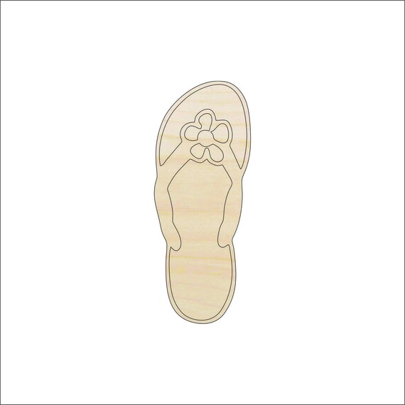 Shoe Flip Flop - Laser Cut Out Unfinished Wood Craft Shape CLT12 Shoe Flip Flop - Laser Cut Out Unfinished Wood Craft Shape CLT12