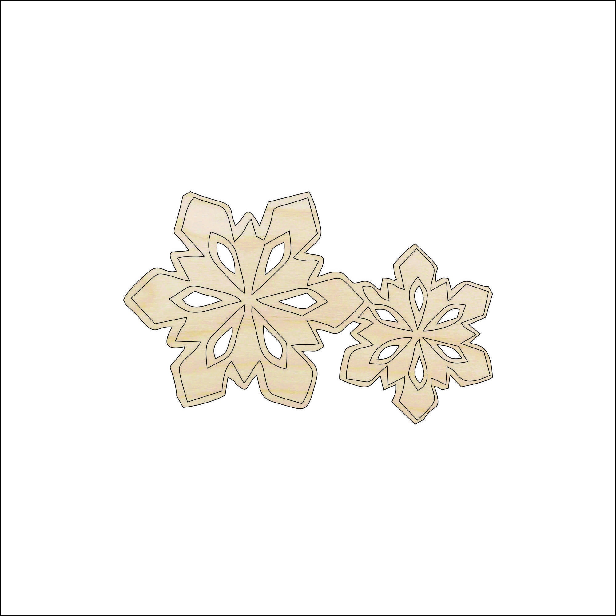 Snowflake - Laser Cut Out Unfinished Wood Craft Shape SNW75 Snowflake - Laser Cut Out Unfinished Wood Craft Shape SNW75