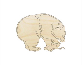 Bear - Laser Cut Out Unfinished Wood Craft Shape BER65 Bear - Laser Cut Out Unfinished Wood Craft Shape BER65
