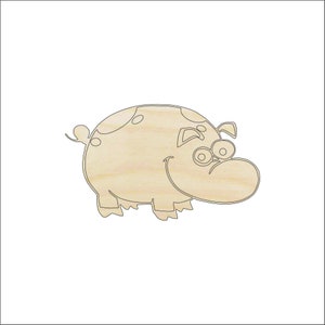 Pig - Laser Cut Out Unfinished Wood Craft Shape PIG3 Pig - Laser Cut Out Unfinished Wood Craft Shape PIG3