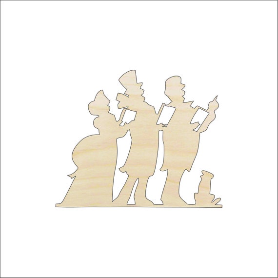 People Carolers - Laser Cut Out Unfinished Wood Craft Shape XMS62 People Carolers - Laser Cut Out Unfinished Wood Craft Shape XMS62