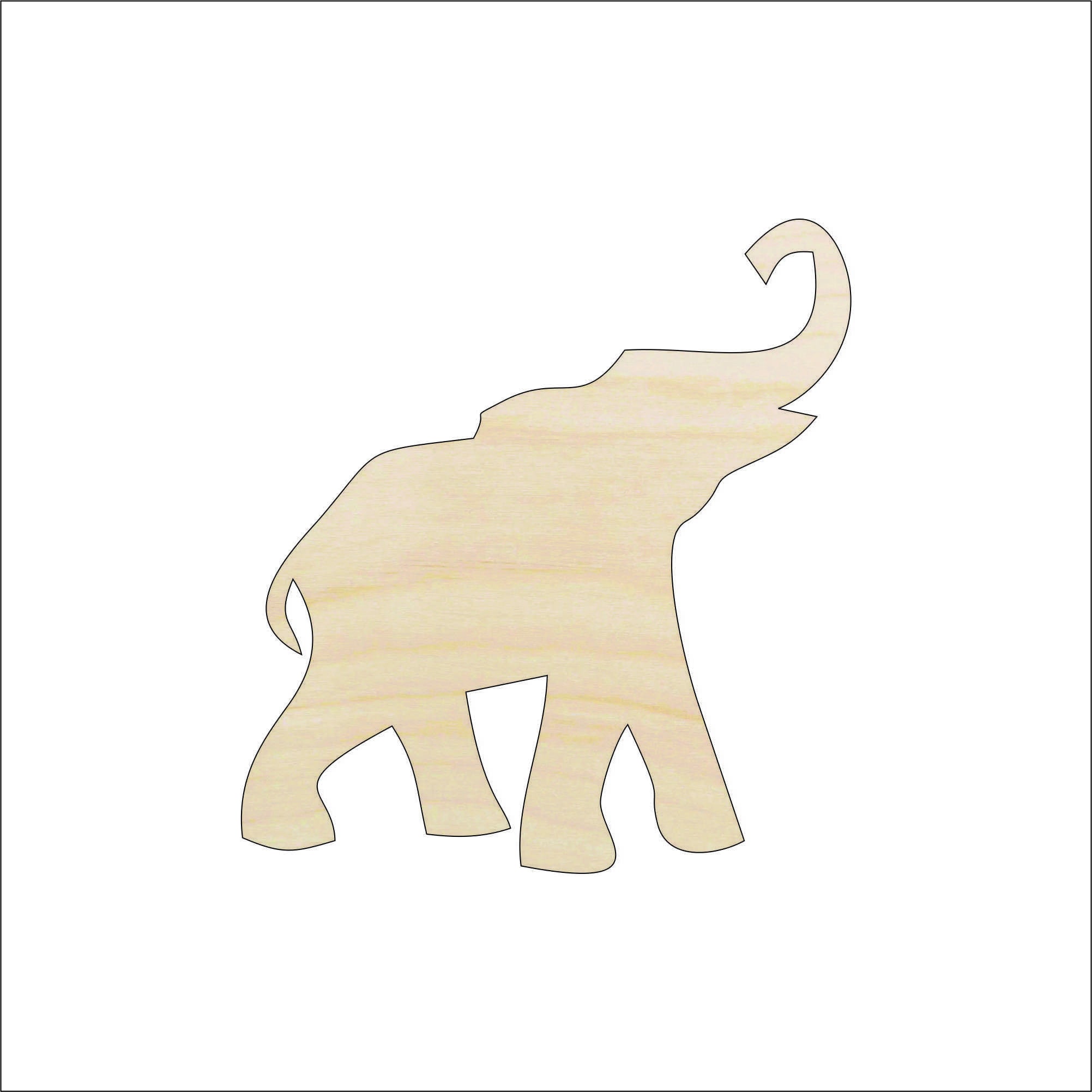 Elephant - Laser Cut Out Unfinished Wood Craft Shape ELE1 Elephant - Laser Cut Out Unfinished Wood Craft Shape ELE1