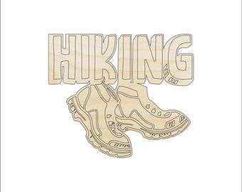 Sign Hiking - Laser Cut Out Unfinished Wood Craft Shape TRP59 Sign Hiking - Laser Cut Out Unfinished Wood Craft Shape TRP59