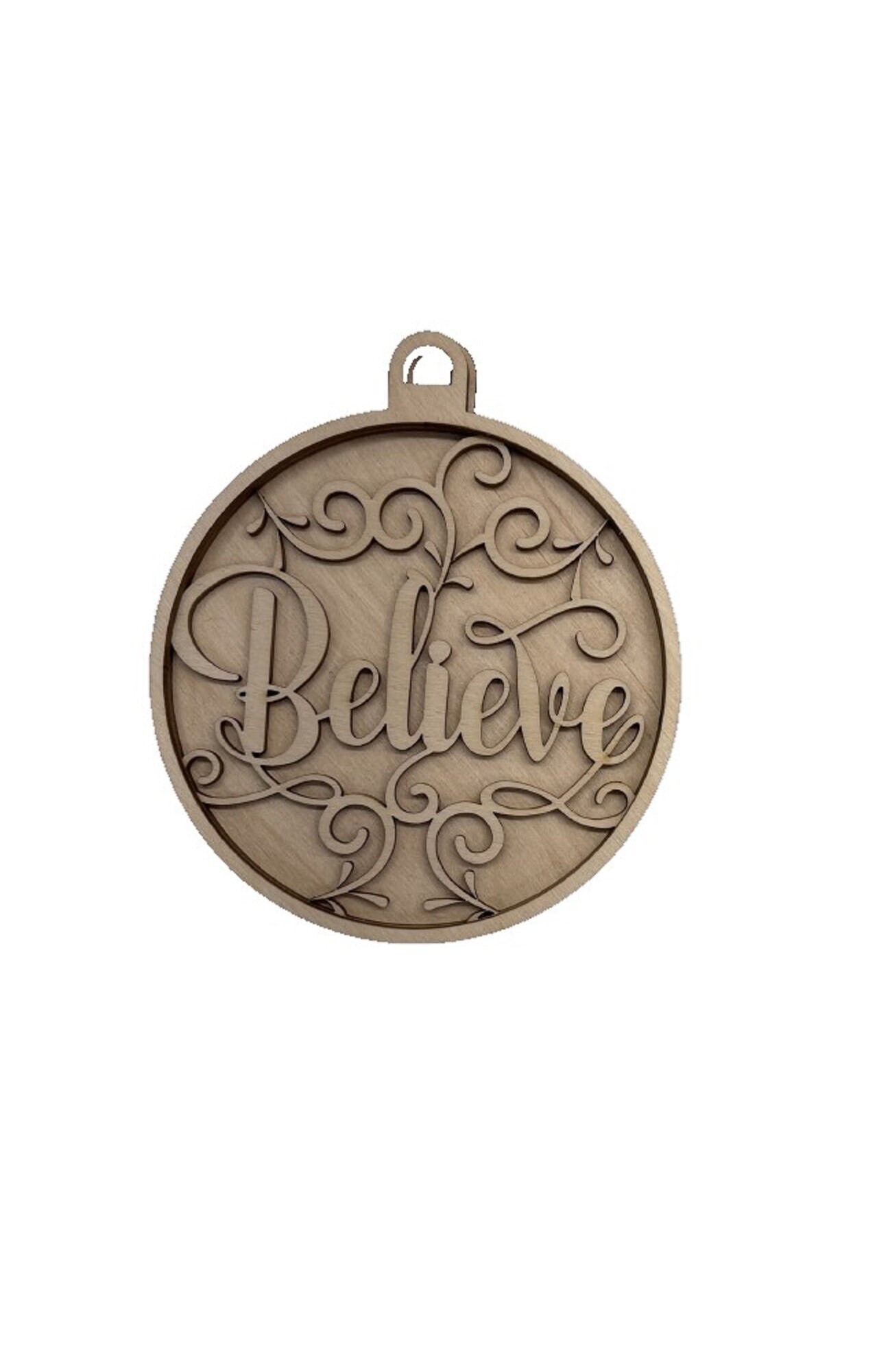 3D Ornament Believe 3 Pieces Laser Cut Out Unfinished Wood ORN189 3D Ornament Believe 3 Pieces Laser Cut Out Unfinished Wood ORN189