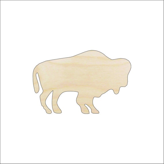 Bison Buffalo - Laser Cut Out Unfinished Wood Craft Shape ANML31 Bison Buffalo - Laser Cut Out Unfinished Wood Craft Shape ANML31