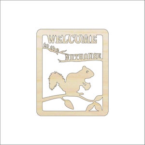Sign Welcome To The Nut House - Laser Cut Out Unfinished Wood Craft Shape SGN76 Sign Welcome To The Nut House - Laser Cut Out Unfinished Wood Craft Shape SGN76