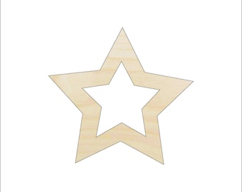 Star - Laser Cut Out Unfinished Wood Craft Shape SKY54 Star - Laser Cut Out Unfinished Wood Craft Shape SKY54