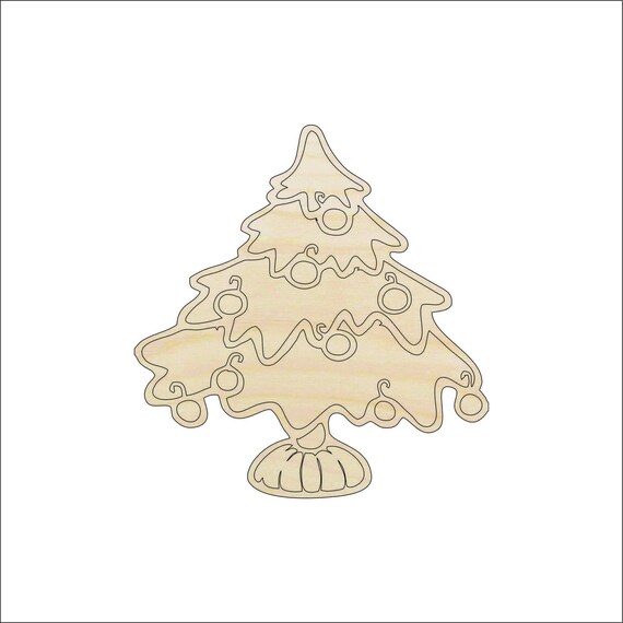 Tree - Laser Cut Out Unfinished Wood Craft Shape XMS13 Tree - Laser Cut Out Unfinished Wood Craft Shape XMS13