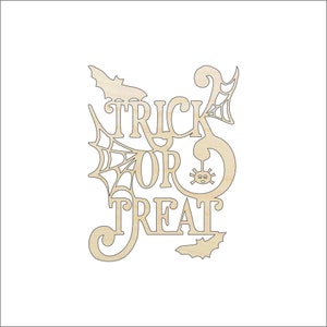 Word Trick or Treat - Laser Cut Out Unfinished Wood Craft Shape FAL208 Word Trick or Treat - Laser Cut Out Unfinished Wood Craft Shape FAL208
