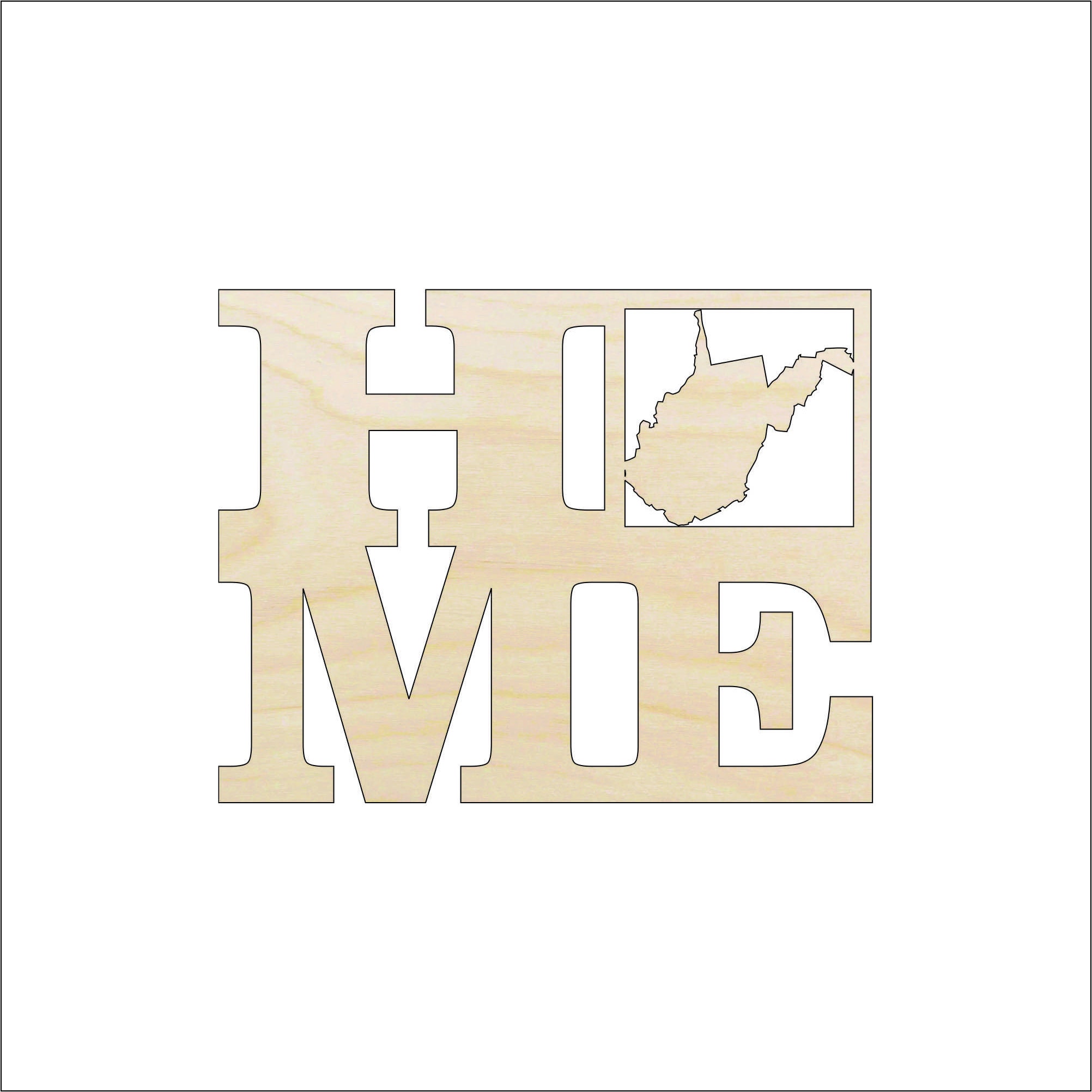 State West Virginia Home - Laser Cut Out Unfinished Wood Craft Shape STAT34 State West Virginia Home - Laser Cut Out Unfinished Wood Craft Shape STAT34