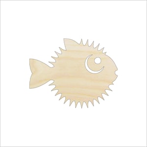Fish Puffer - Laser Cut Out Unfinished Wood Craft Shape SEA26 Fish Puffer - Laser Cut Out Unfinished Wood Craft Shape SEA26
