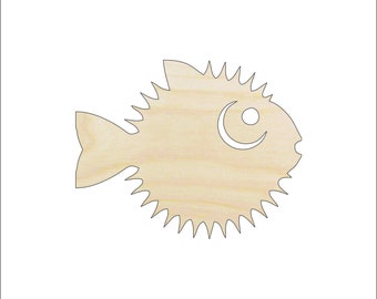 Fish Puffer - Laser Cut Out Unfinished Wood Craft Shape SEA26 Fish Puffer - Laser Cut Out Unfinished Wood Craft Shape SEA26