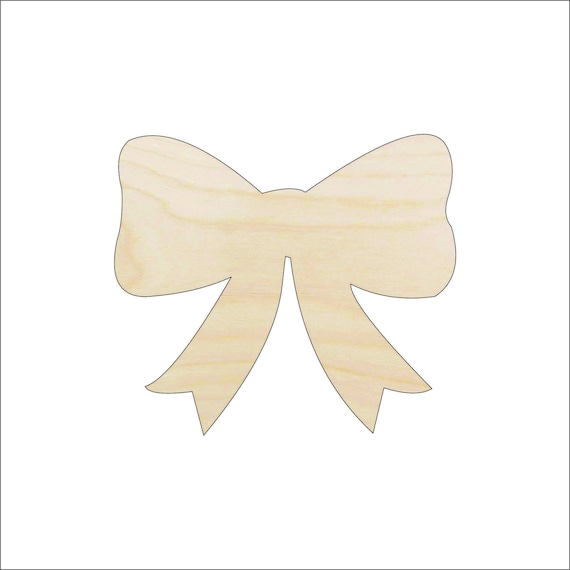 Bow - Laser Cut Out Unfinished Wood Craft Shape BOW4 Bow - Laser Cut Out Unfinished Wood Craft Shape BOW4