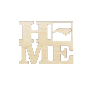 North Carolina Home Sign - Unfinished Wood Laser Cut Out Shape Craft Supply STAT43