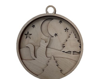 3D Ornament Cat 7 Pieces Laser Cut Out Unfinished ORN201 3D Ornament Cat 7 Pieces Laser Cut Out Unfinished ORN201