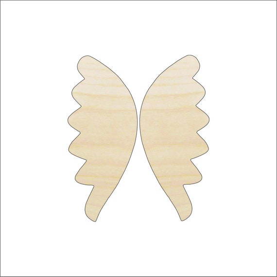 Wing - Laser Cut Out Unfinished Wood Craft Shape WNG13 Wing - Laser Cut Out Unfinished Wood Craft Shape WNG13