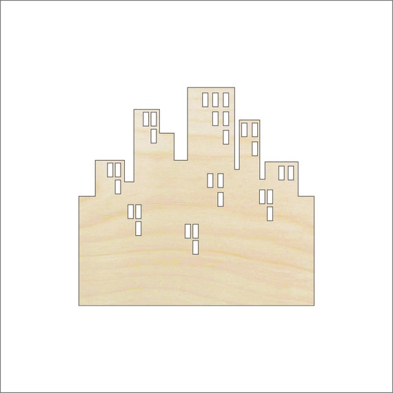 Building City - Laser Cut Out Unfinished Wood Craft Shape BLD26 Building City - Laser Cut Out Unfinished Wood Craft Shape BLD26