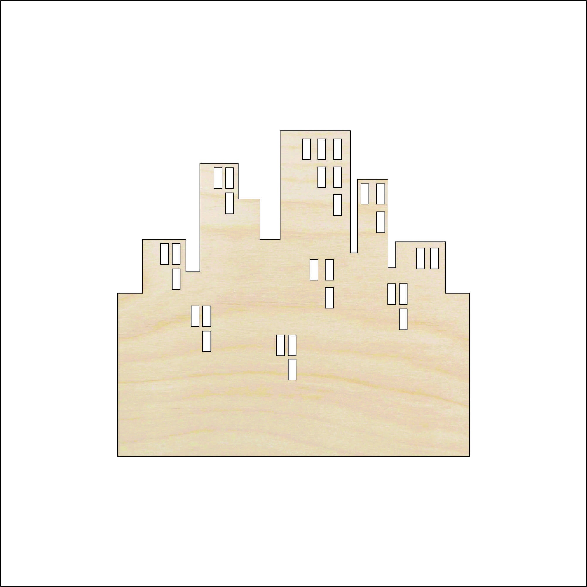 Building City - Laser Cut Out Unfinished Wood Craft Shape BLD26 Building City - Laser Cut Out Unfinished Wood Craft Shape BLD26