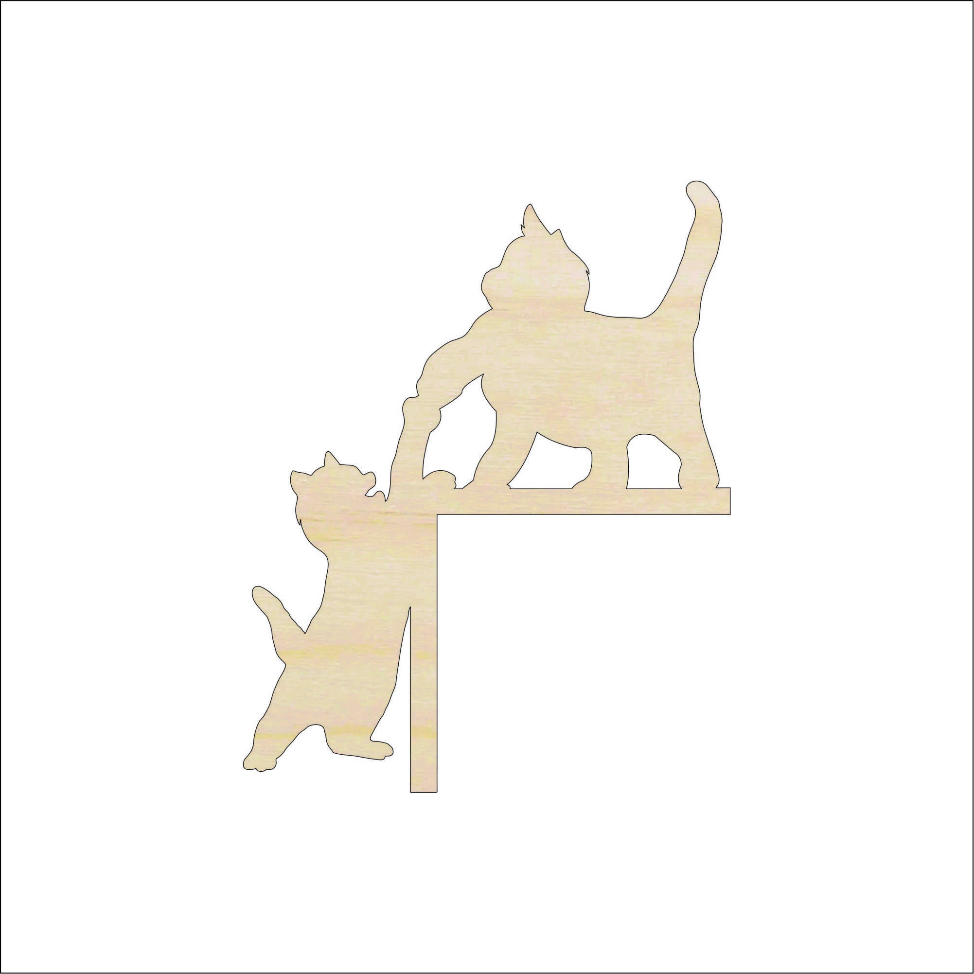 Shelf Sitter Cat - Laser Cut Out Unfinished Wood Craft Shape SHLF24 Shelf Sitter Cat - Laser Cut Out Unfinished Wood Craft Shape SHLF24