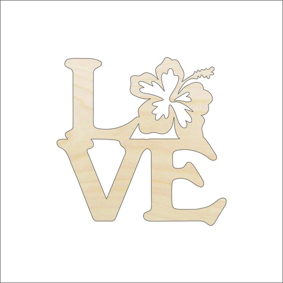 Word Love Flowers - Laser Cut Out Unfinished Wood Craft Shape FLR94 Word Love Flowers - Laser Cut Out Unfinished Wood Craft Shape FLR94