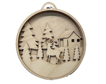 3D Ornament Snowman 4 Pieces Laser Cut Out Unfinished ORN186 3D Ornament Snowman 4 Pieces Laser Cut Out Unfinished ORN186