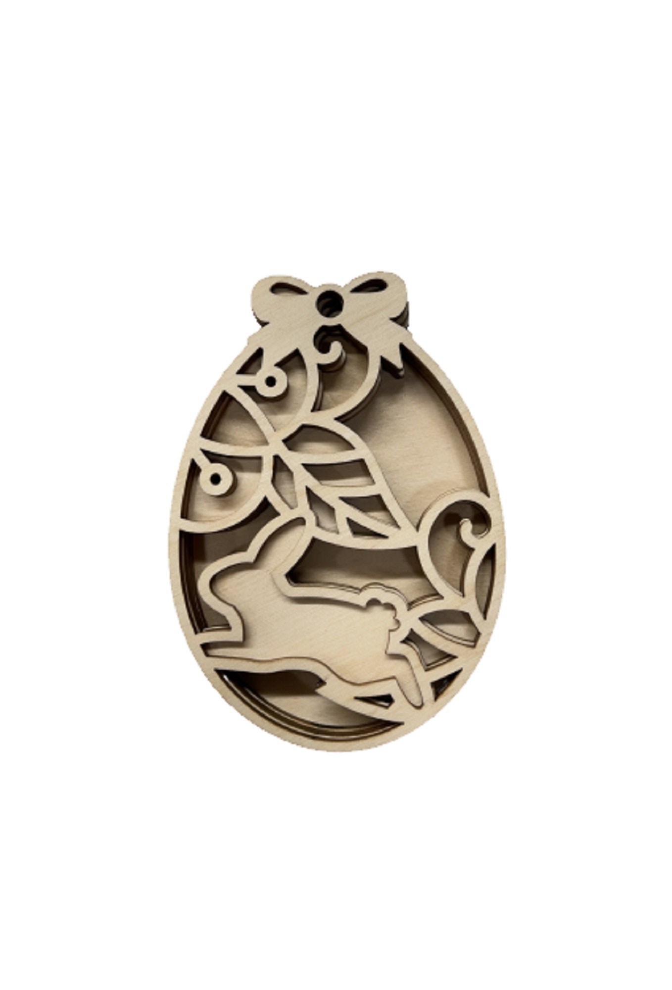 3D Ornament Bunny 5 Pieces Laser Cut Out Unfinished ORN194 3D Ornament Bunny 5 Pieces Laser Cut Out Unfinished ORN194