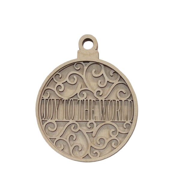 3D Ornament Joy 3 Pieces Laser Cut Out Unfinished ORN30 3D Ornament Joy 3 Pieces Laser Cut Out Unfinished ORN30