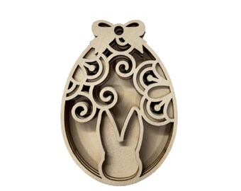 3D Ornament Bunny 5 Pieces Laser Cut Out Unfinished ORN195 3D Ornament Bunny 5 Pieces Laser Cut Out Unfinished ORN195