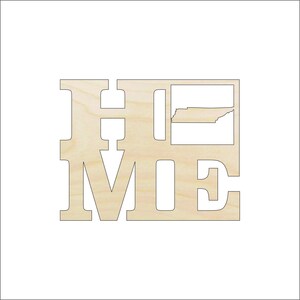 Tennessee State Home - Unfinished Wood Laser Cut Out Shape Craft Supply STAT38