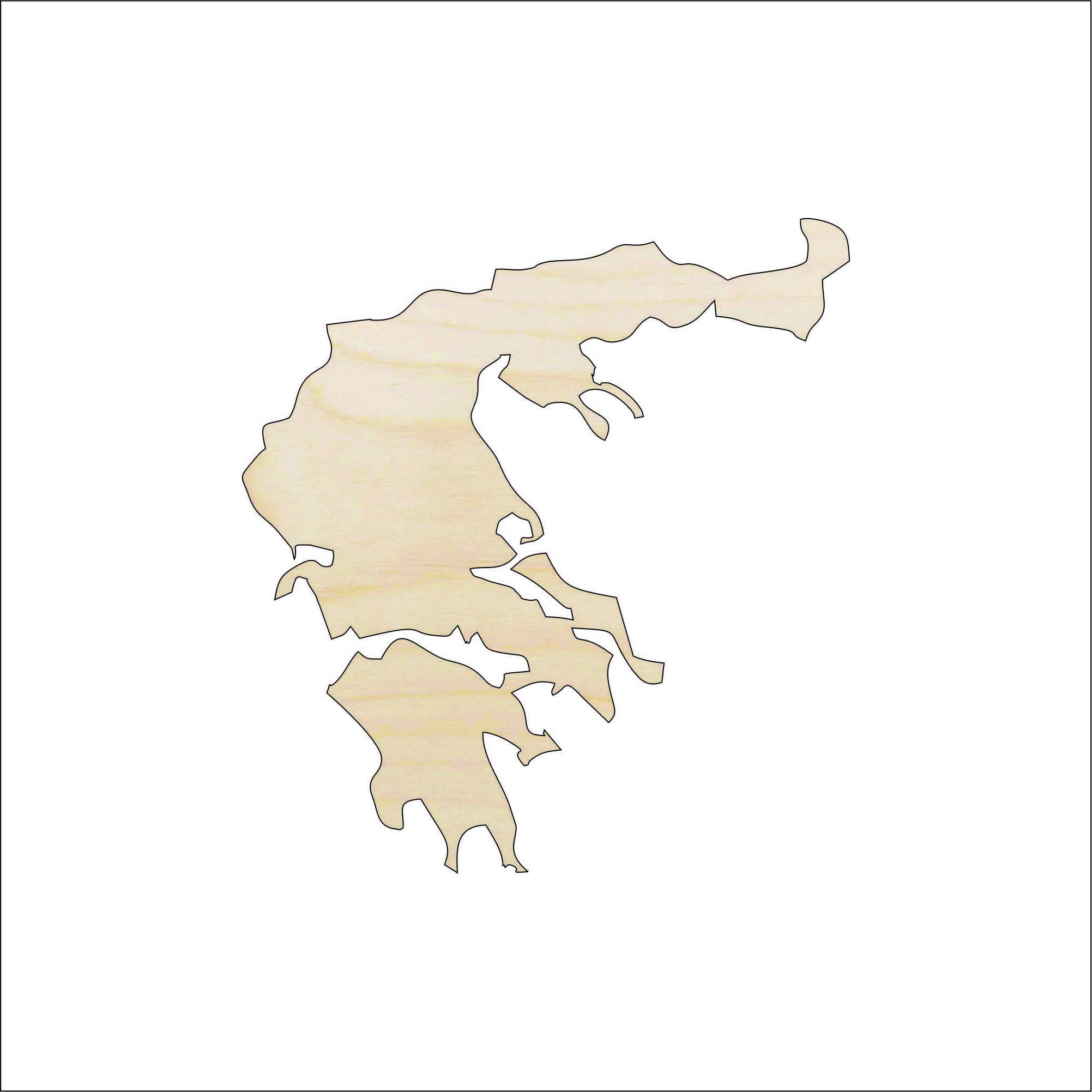 Country Greece - Laser Cut Out Unfinished Wood Craft Shape WLD79 Country Greece - Laser Cut Out Unfinished Wood Craft Shape WLD79