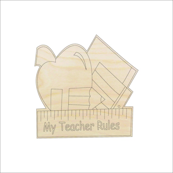 Sign Teacher - Laser Cut Out Unfinished Wood Craft Shape SCL24 Sign Teacher - Laser Cut Out Unfinished Wood Craft Shape SCL24