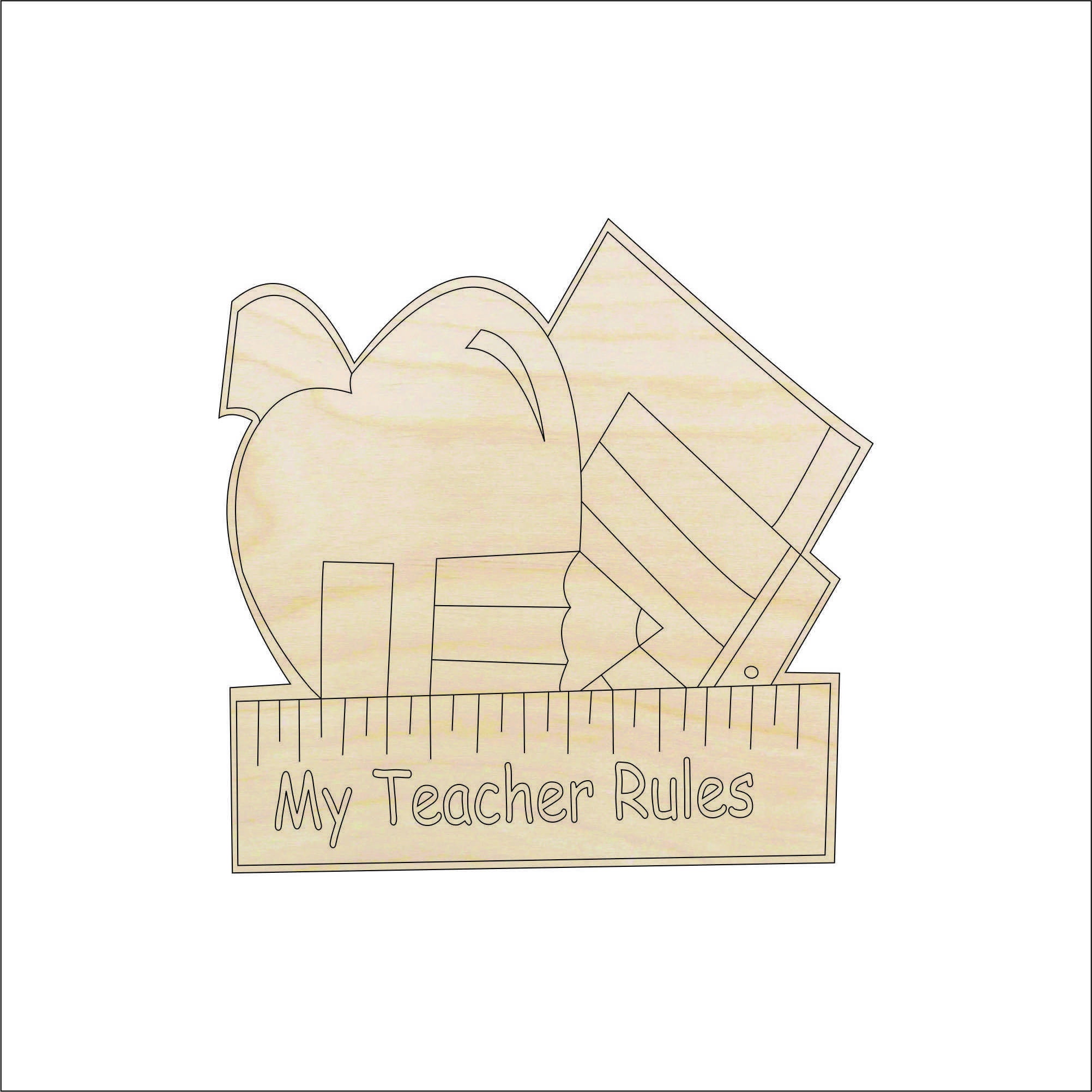 Sign Teacher - Laser Cut Out Unfinished Wood Craft Shape SCL24 Sign Teacher - Laser Cut Out Unfinished Wood Craft Shape SCL24