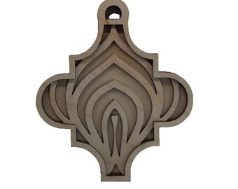 3D Ornament 3 Pieces Laser Cut Out Unfinished ORN105 3D Ornament 3 Pieces Laser Cut Out Unfinished ORN105