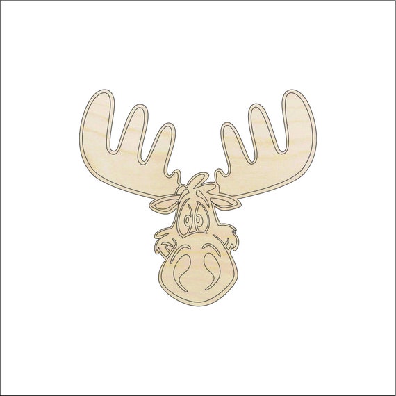 Moose - Laser Cut Out Unfinished Wood Craft Shape MUS27 Moose - Laser Cut Out Unfinished Wood Craft Shape MUS27