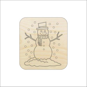 Snowman - Laser Cut Out Unfinished Wood Craft Shape XMS290 Snowman - Laser Cut Out Unfinished Wood Craft Shape XMS290