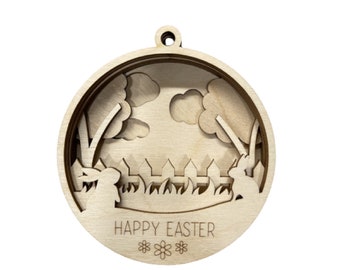 3D Ornament Easter 4 Pieces Laser Cut Out Unfinished ORN198 3D Ornament Easter 4 Pieces Laser Cut Out Unfinished ORN198