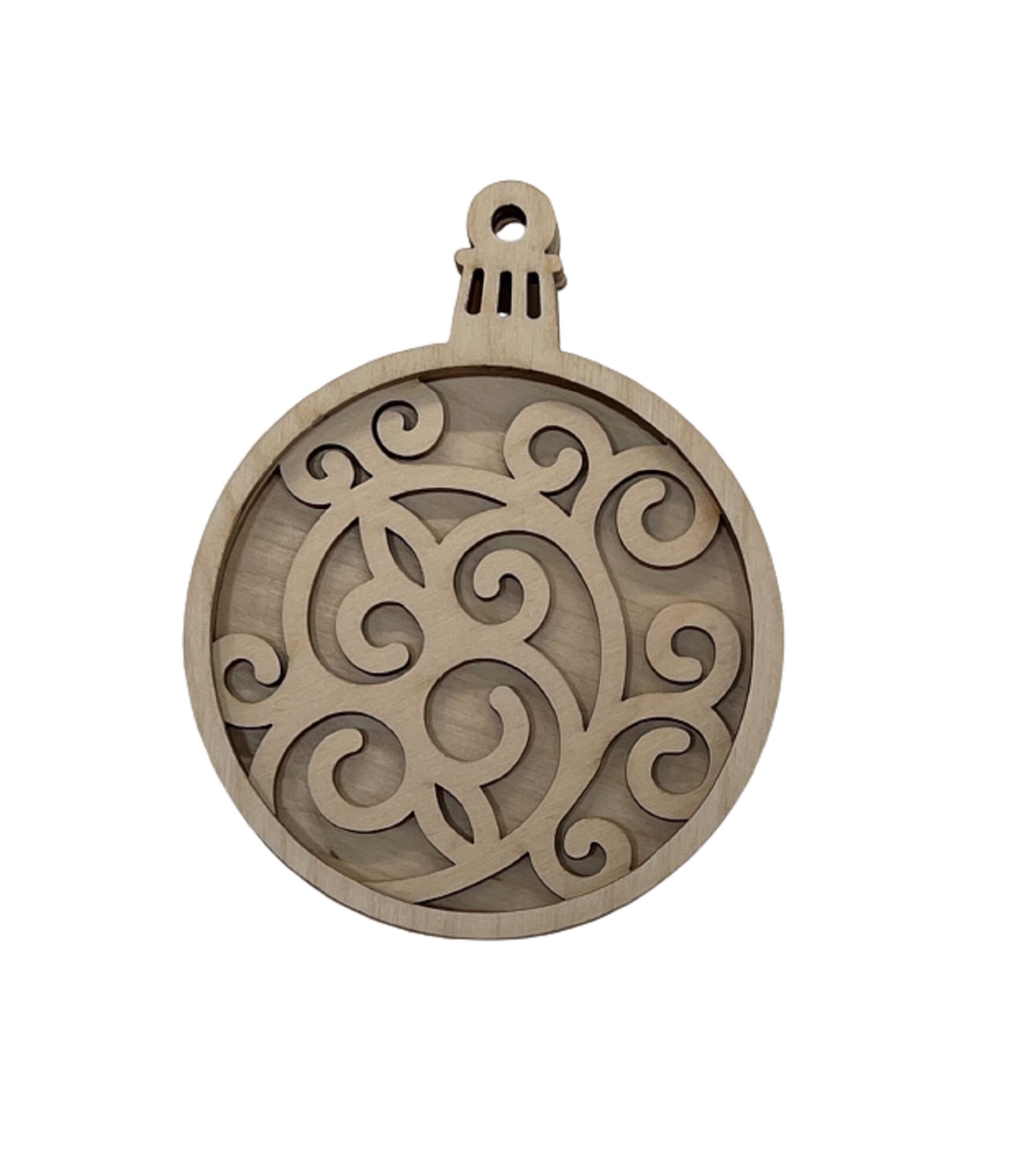 3D Ornament 3 Pieces Laser Cut Out Unfinished ORN42 3D Ornament 3 Pieces Laser Cut Out Unfinished ORN42